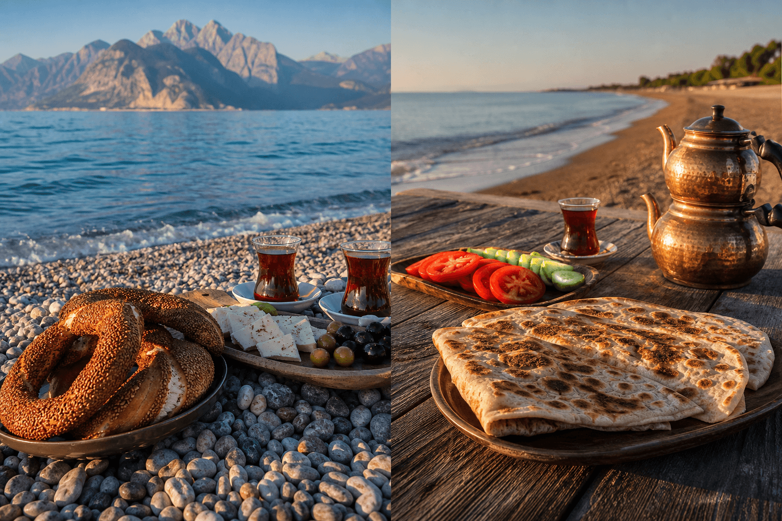 Compare the Morning with Simit and Gözleme in Antalya