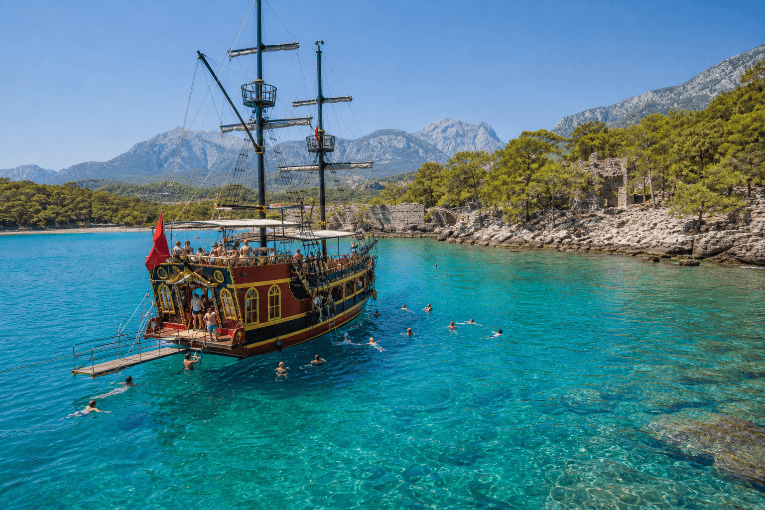 Kemer Boat Tour Guide: Phaselis, Pirate Boats and Swimming Stops